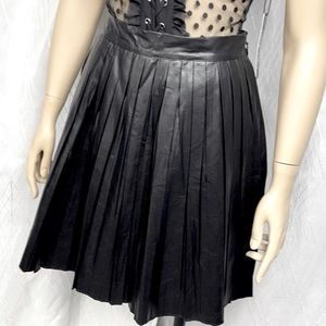 One 5 One Faux Leather Pleated Skirt